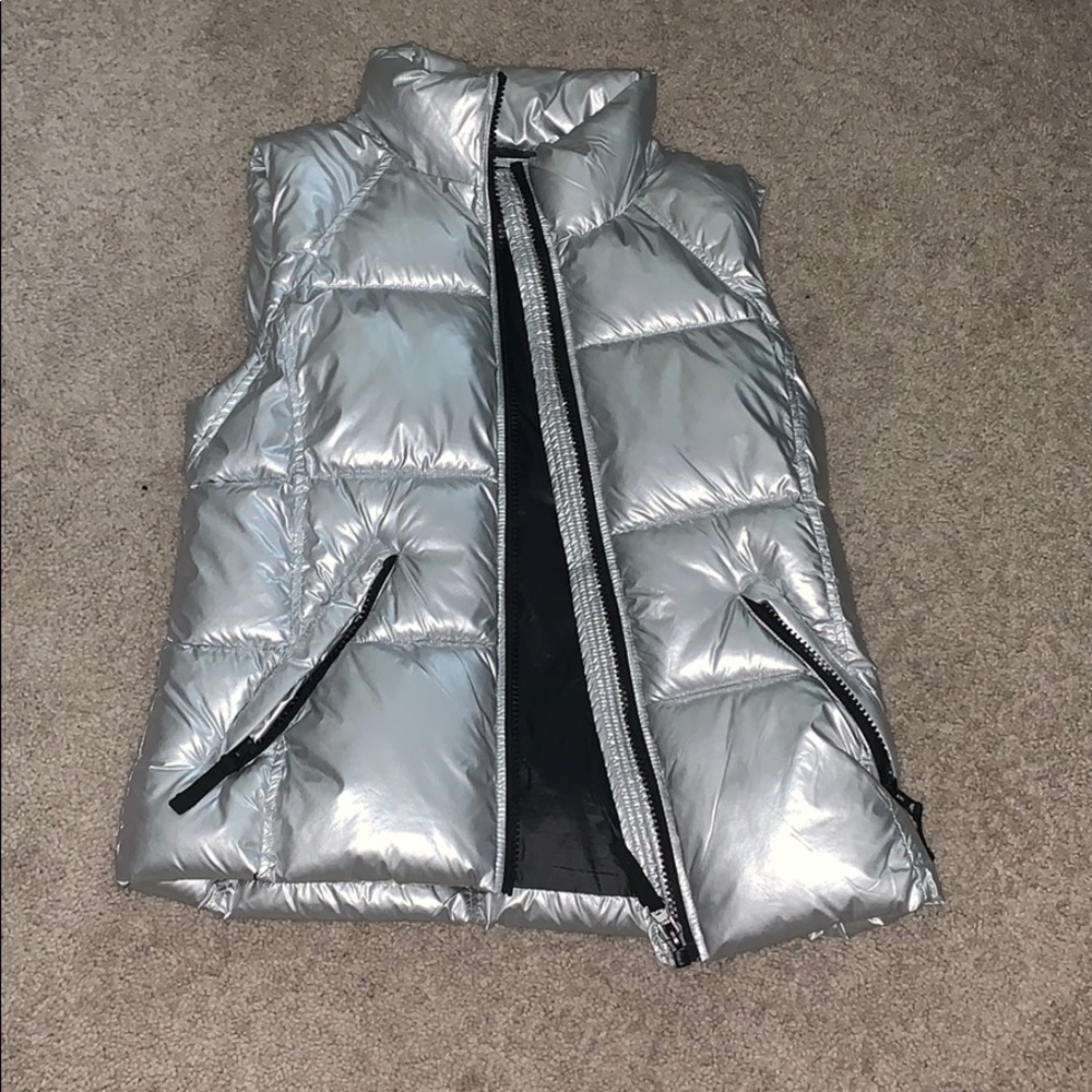 Silver Puffer Vest